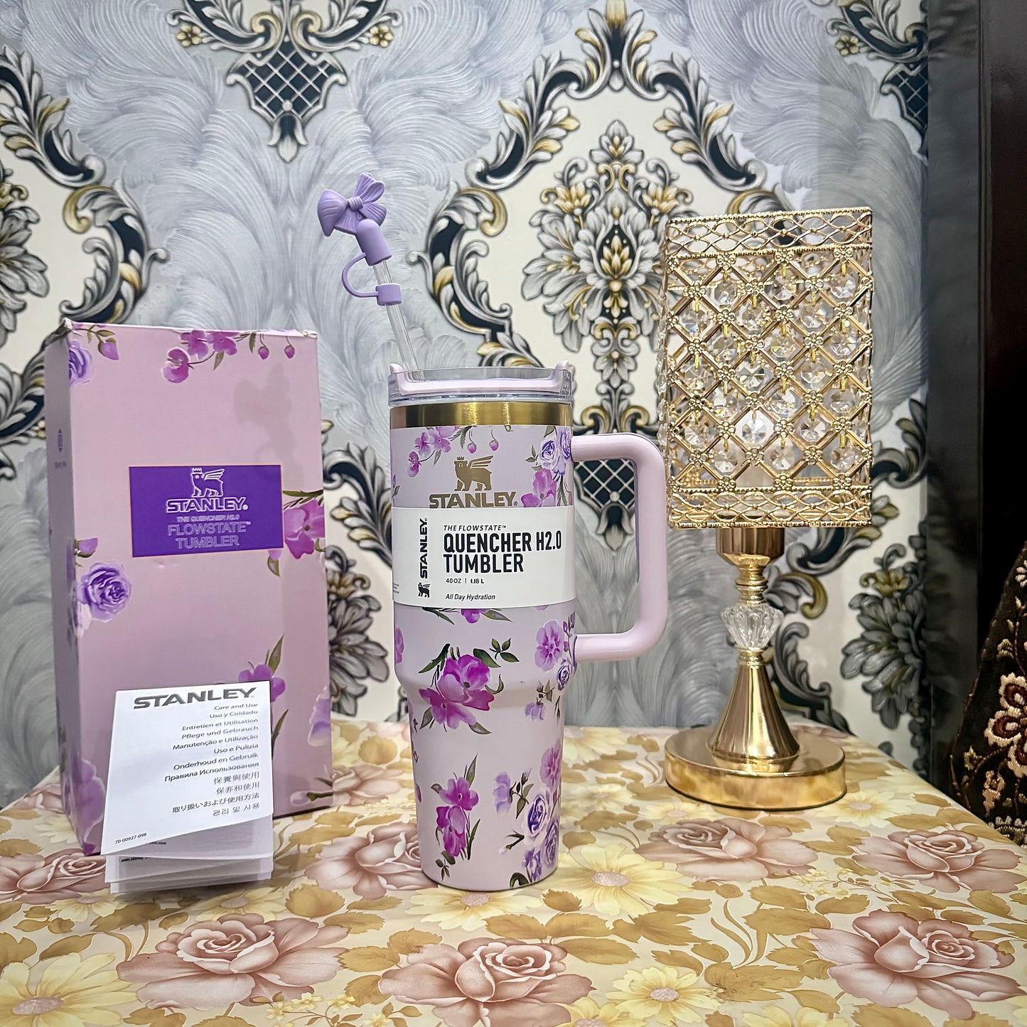 Stanley Tumbler - Powder Blue Garden - Simple Box