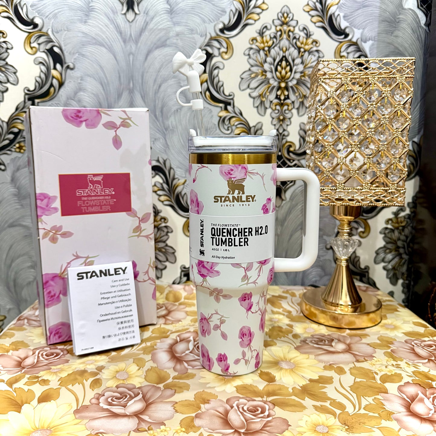 Stanley Tumbler - White Sakura Bloom - Simple Box